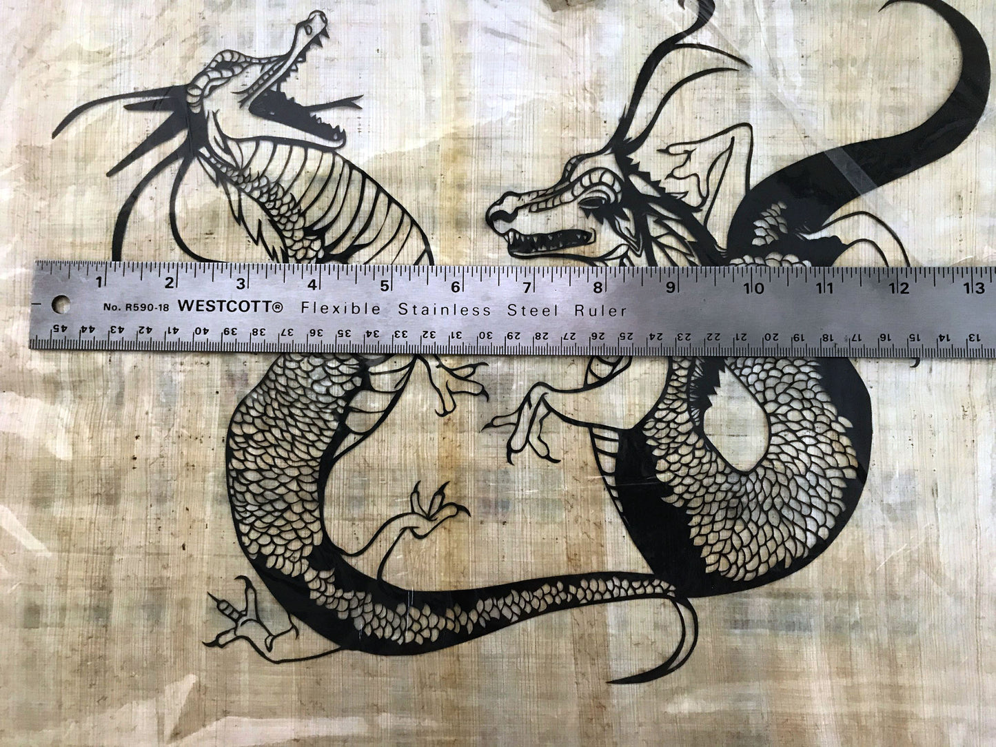 Double Dragon Papercut (traditional)