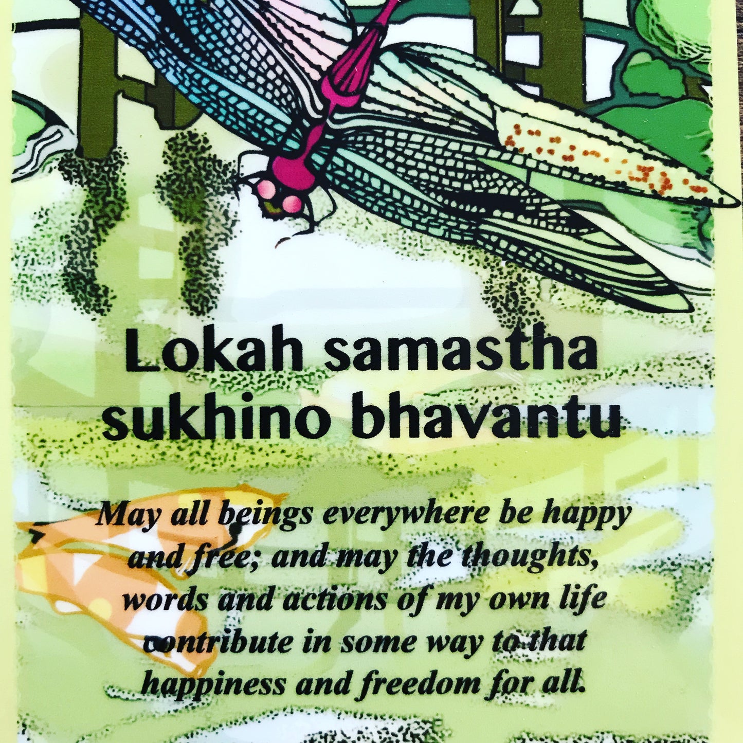 Prayer / Spirit Card - Lokah samastha sukhino bhavantu 3x5 (horizontal and vertical)