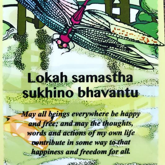 Prayer / Spirit Card - Lokah samastha sukhino bhavantu 3x5 (horizontal and vertical)