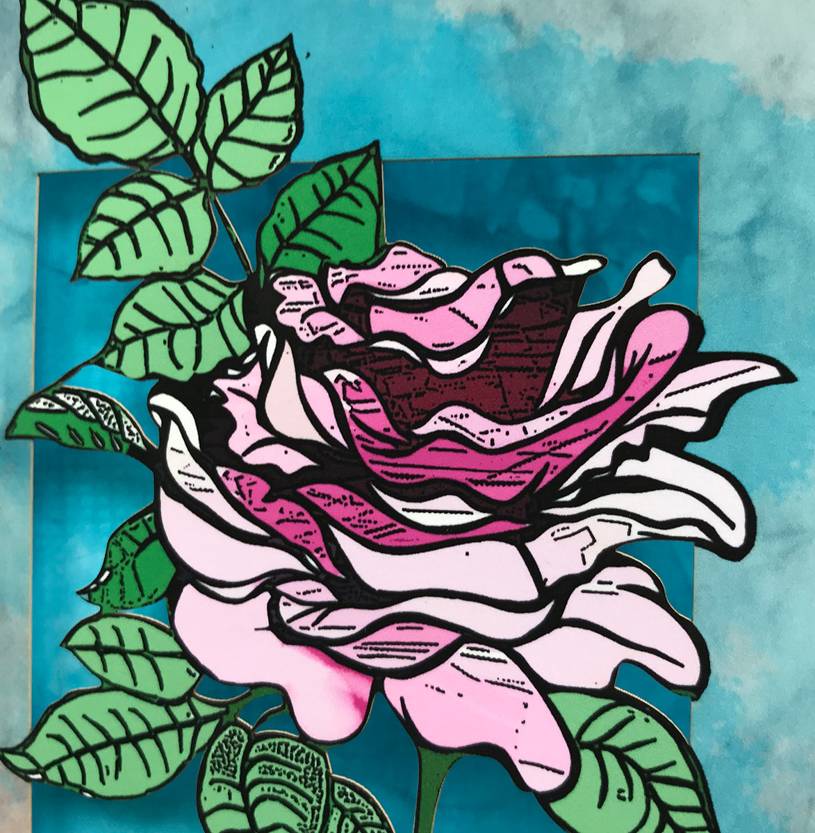 Heirloom rose papercut card (TRIfold)