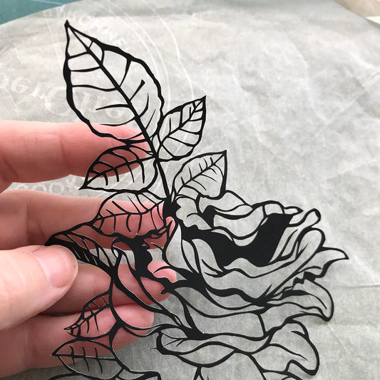 Heirloom rose papercut (KIRI)