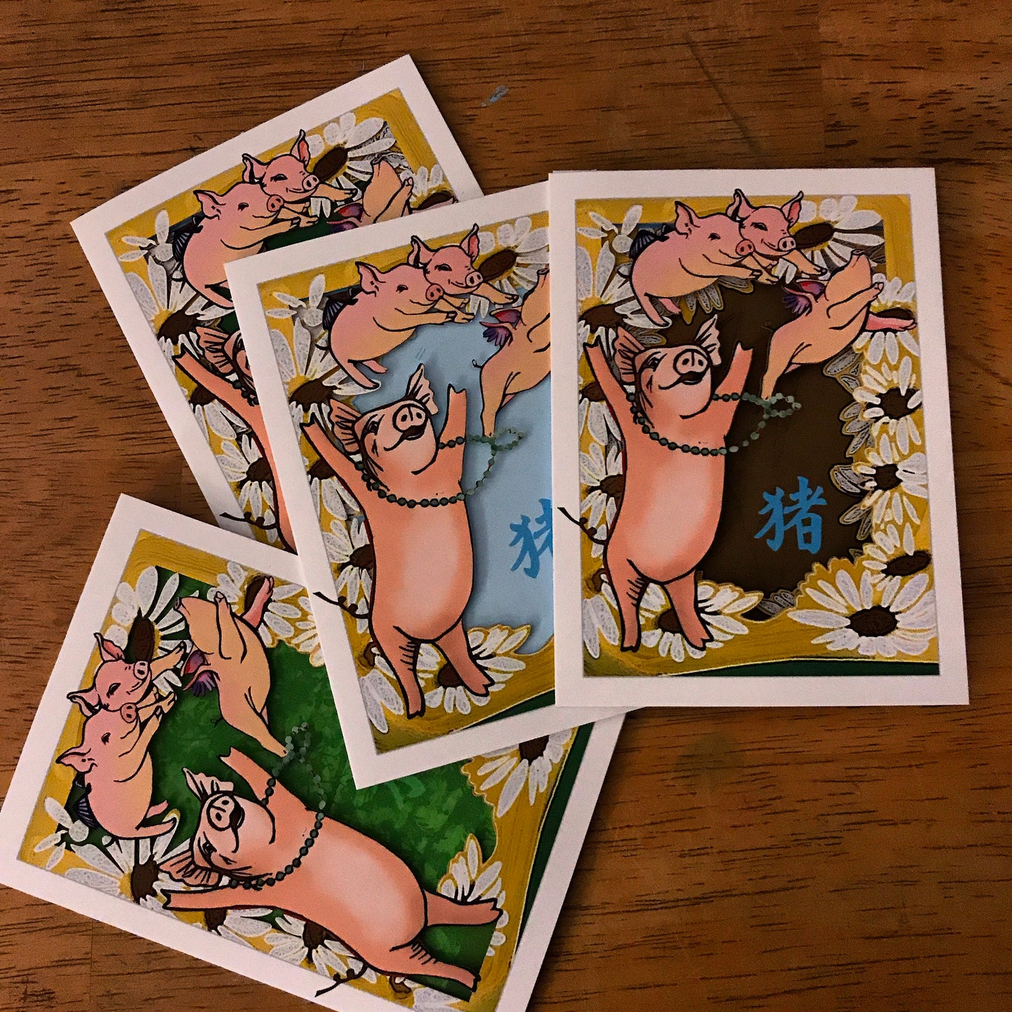 Year of the Pig Papercut Card (TRIfold)