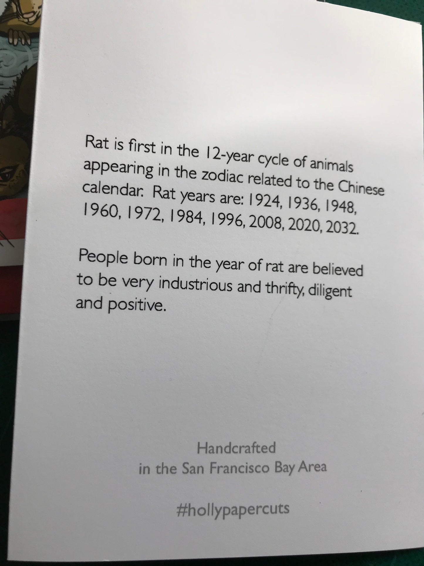 Year of the Rat 2020 Papercut Card (TRIfold)