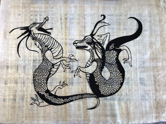 Double Dragon Papercut (traditional)