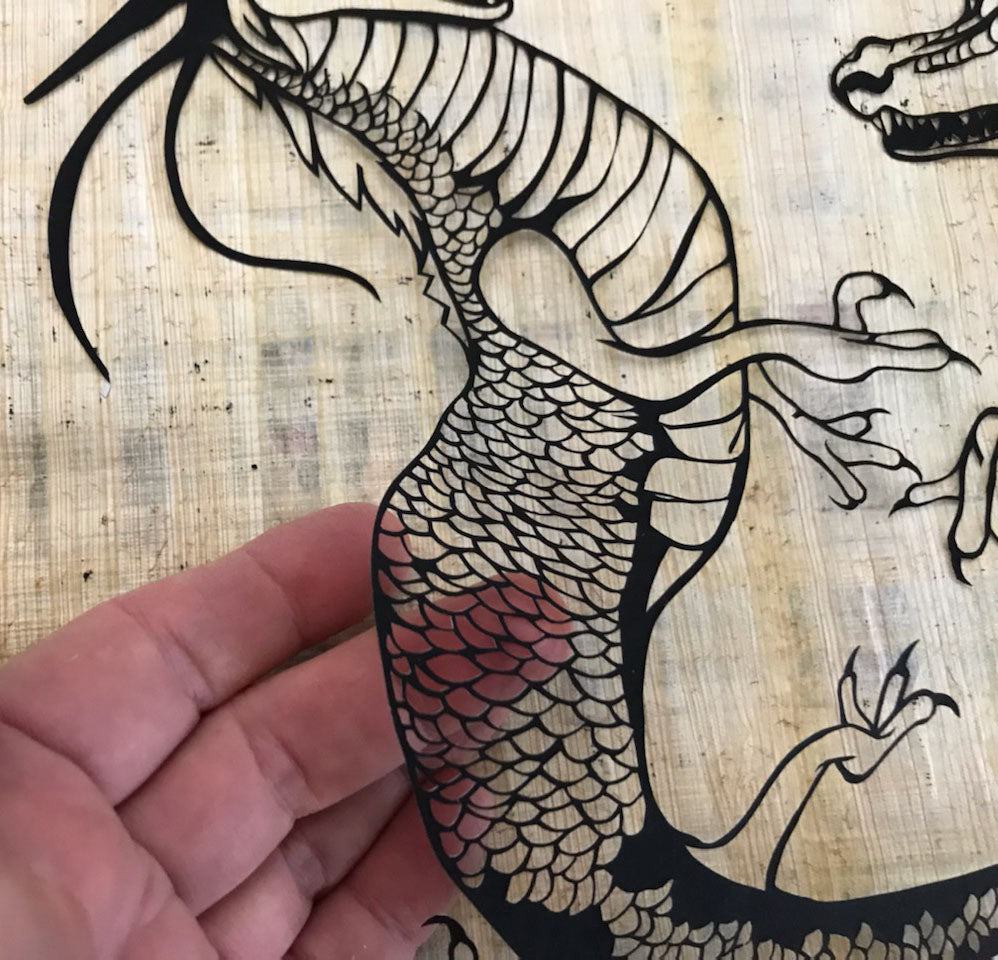 Double Dragon Papercut (traditional)