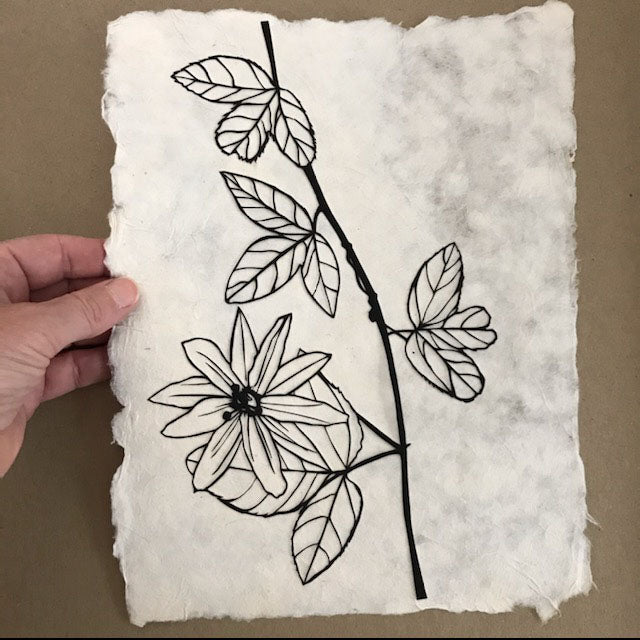 Passionfruit Flower Botanical Art Papercut