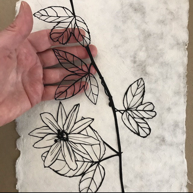 Passionfruit Flower Botanical Art Papercut