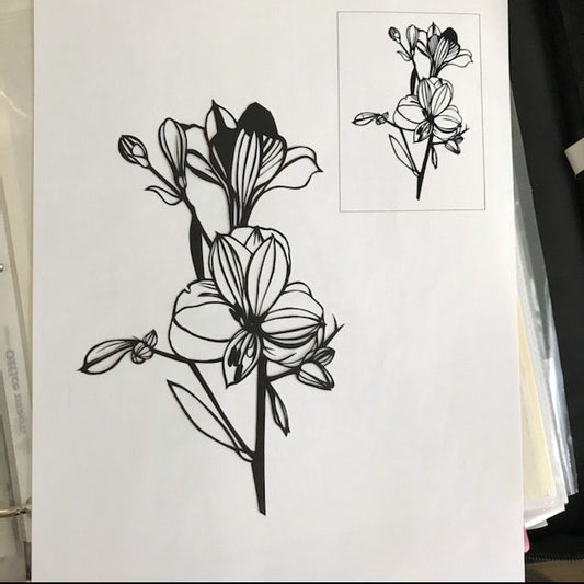 Crocus paper botanical papercut