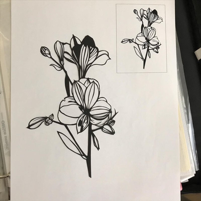 Crocus paper botanical papercut