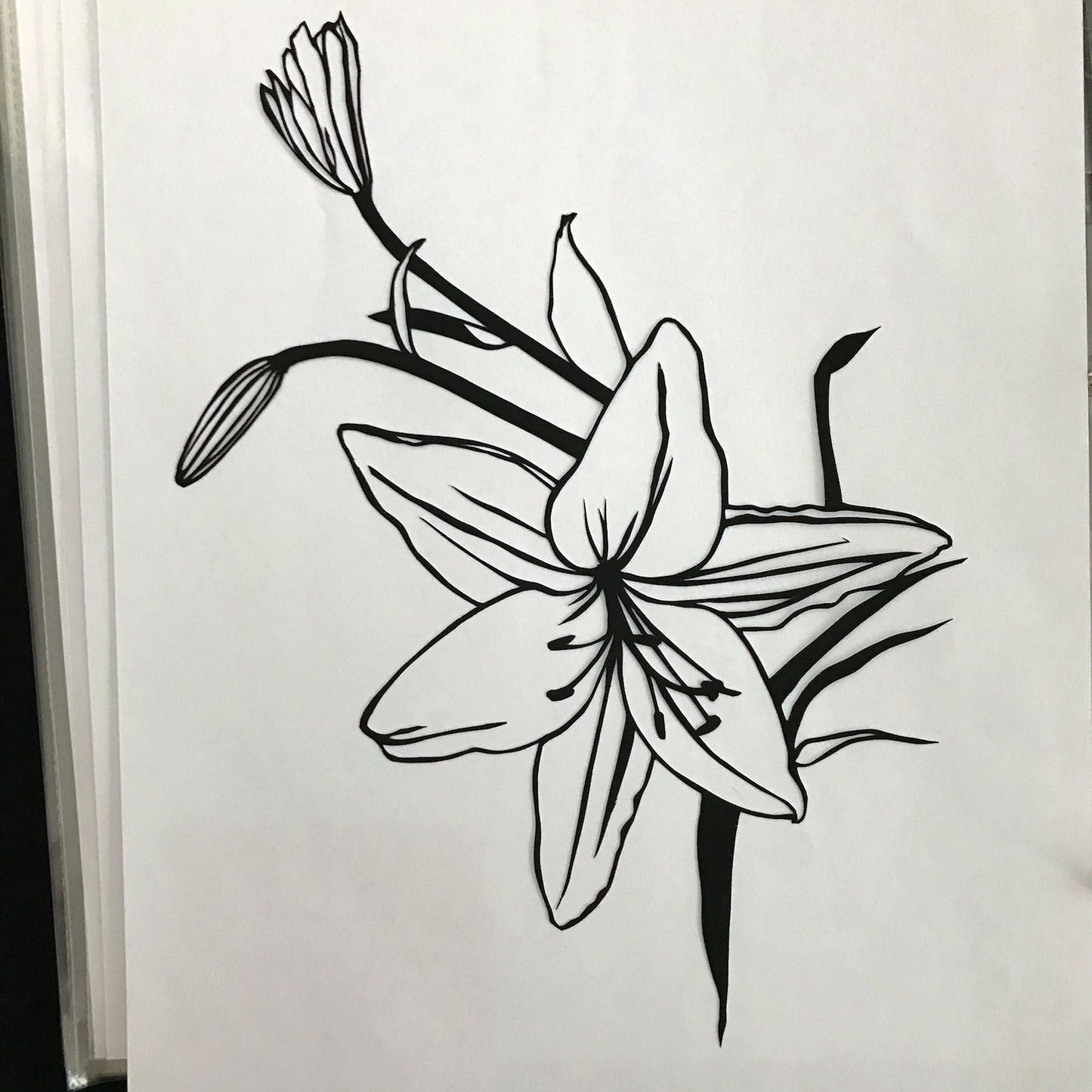 Tiger lily botanical papercut
