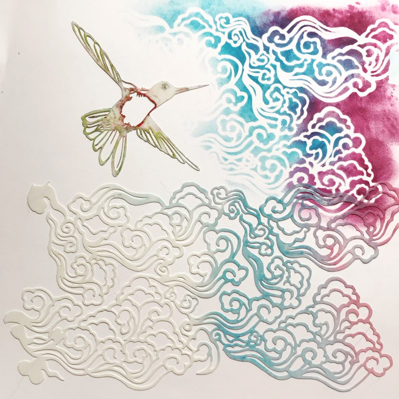 Clouds and Wind Stencil