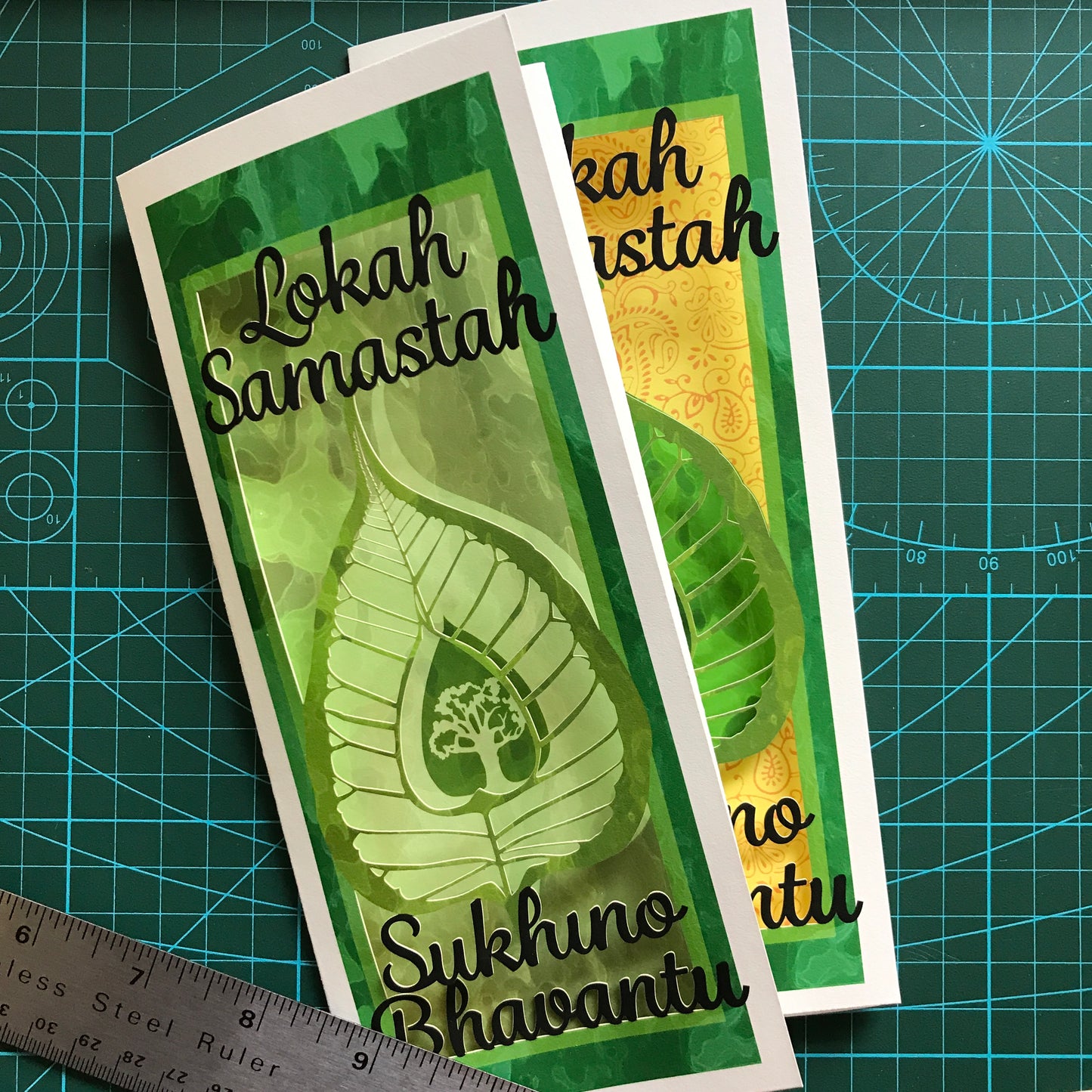 Lokah Samastah Prayer Papercut Card (TRIfold)