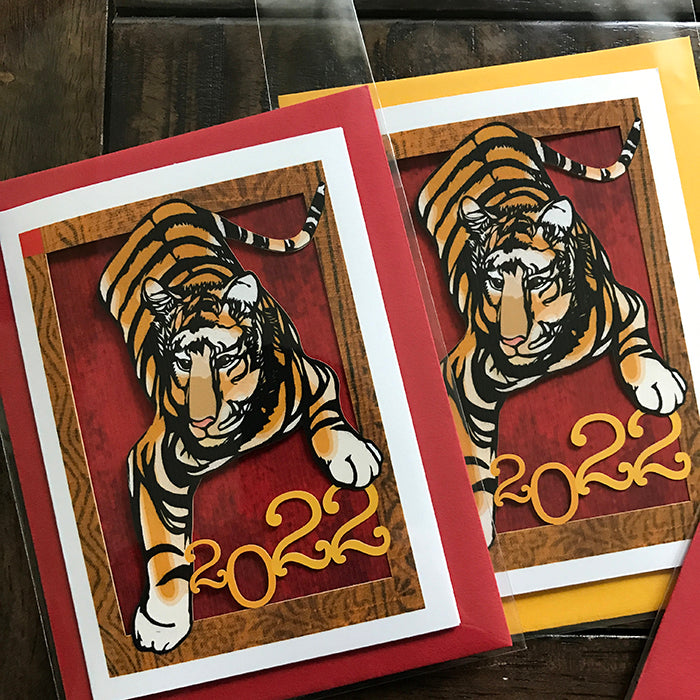 Year of the Tiger 2022 Papercut Card (TRIfold)