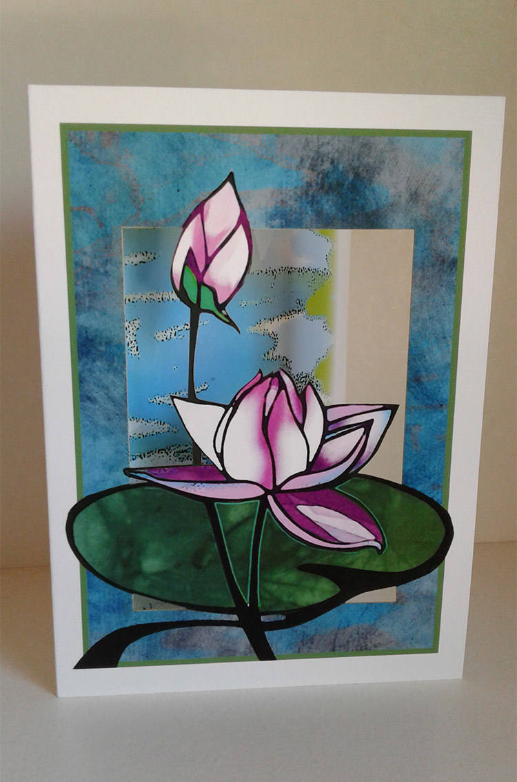 Lotus Papercut Card (TRIfold)