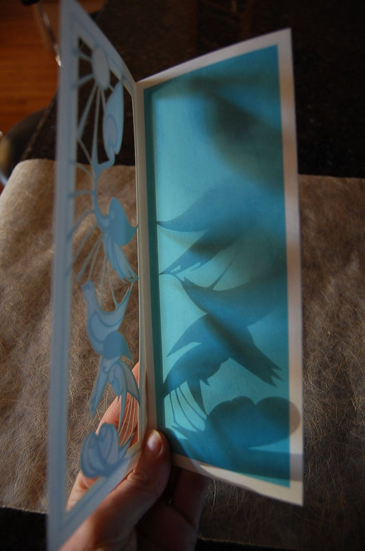 Birds Ascent Papercut Card (TRIfold)