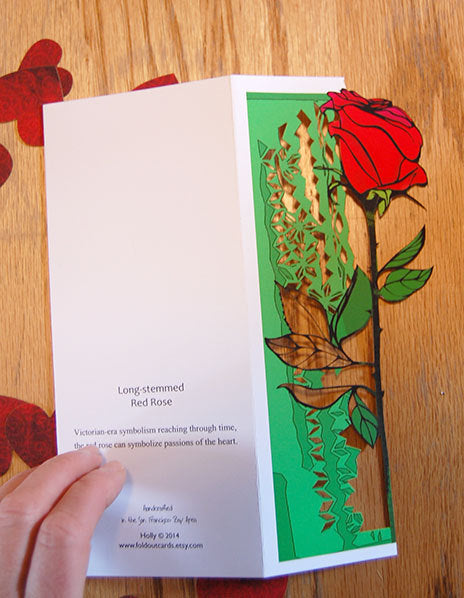 Long-Stemmed Rose Papercut Card (TRIfold)