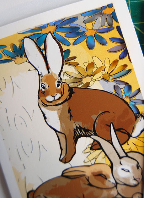 Year of the Rabbit Papercut Card (TRIfold)