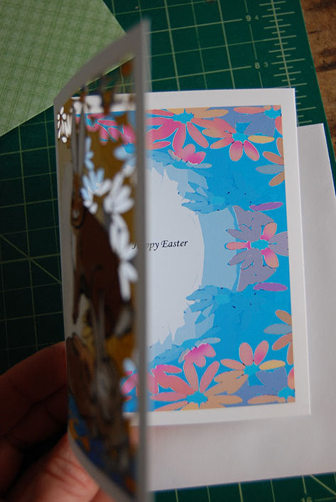 Easter Bunnies Papercut Card (TRIfold)