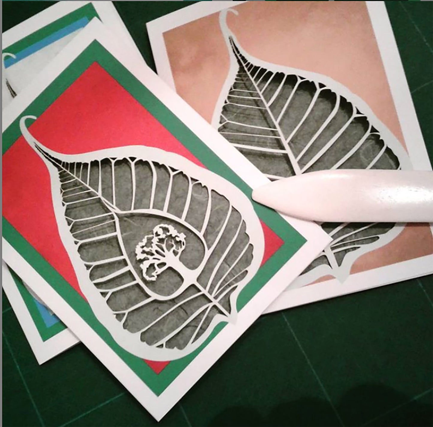 Bodhi Leaf Papercut Card (TRIfold)