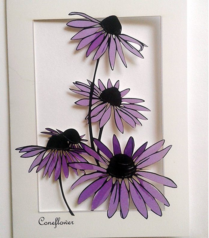 Coneflower Papercut Card (TRIfold)