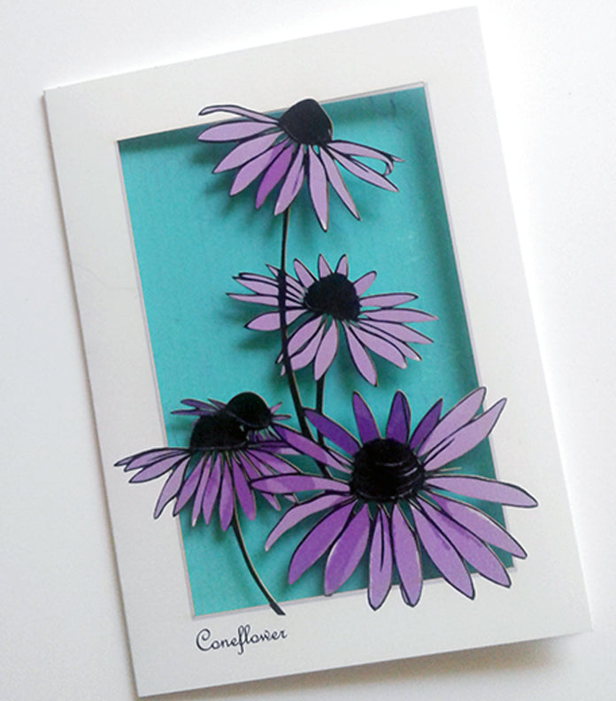Coneflower Papercut Card (TRIfold)