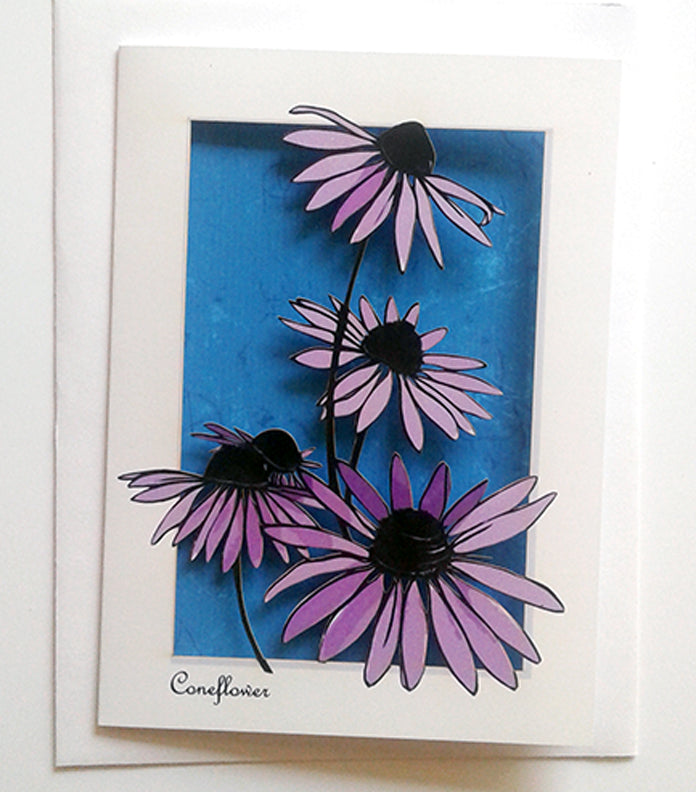 Coneflower Papercut Card (TRIfold)