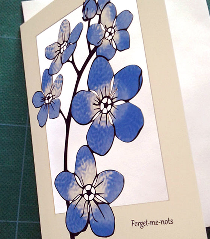 Forget-me-nots Papercut Card (TRIfold)