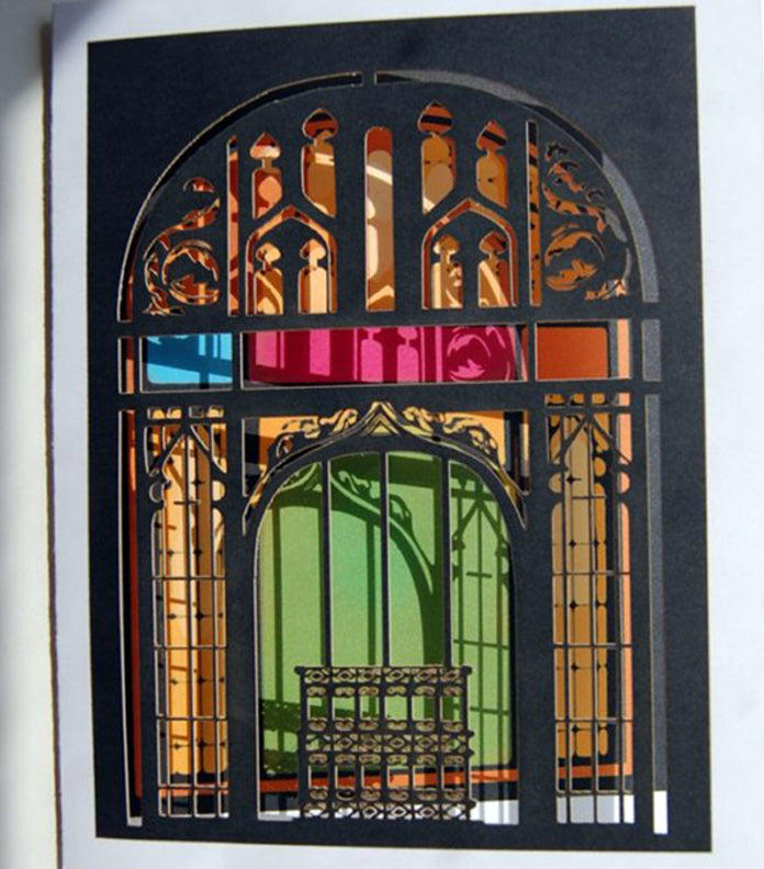 Cathedral Mondrian-esque Papercut Card (TRIfold)