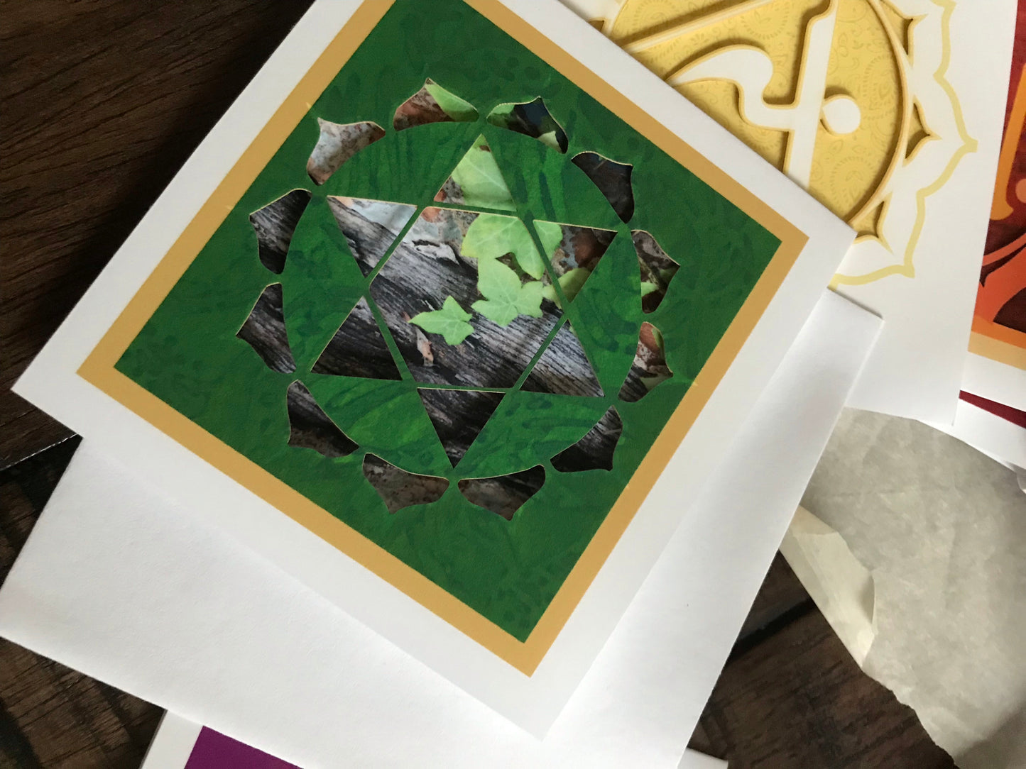 Anahata / Heart Chakra Papercut Card (TRIfold)