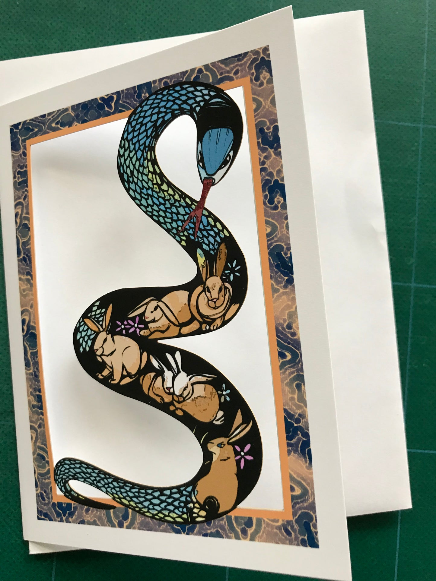 Year of the Snake Papercut Card (TRIfold)