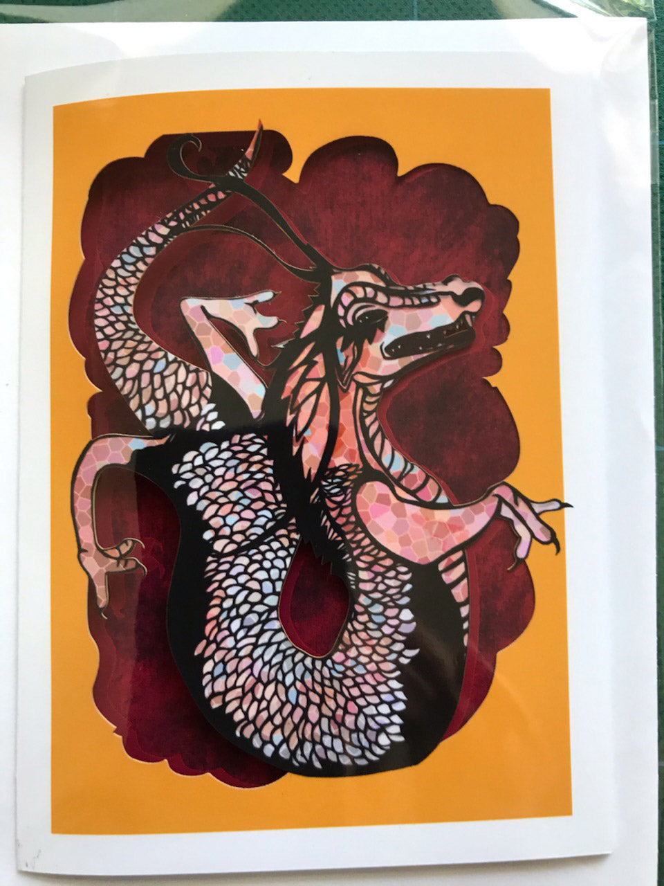 Year of the Dragon—Chinese Zodiac Papercut Card (TRIfold)