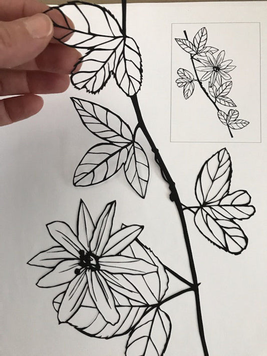 Passionfruit Flower Botanical Art Papercut