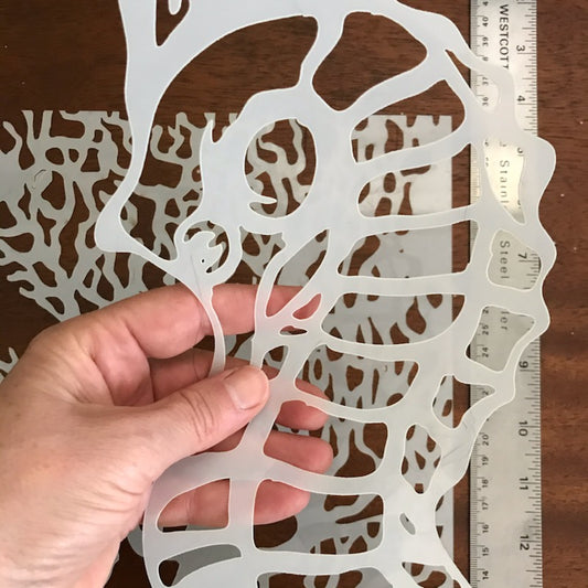 Seahorse + habitat coral STENCIL