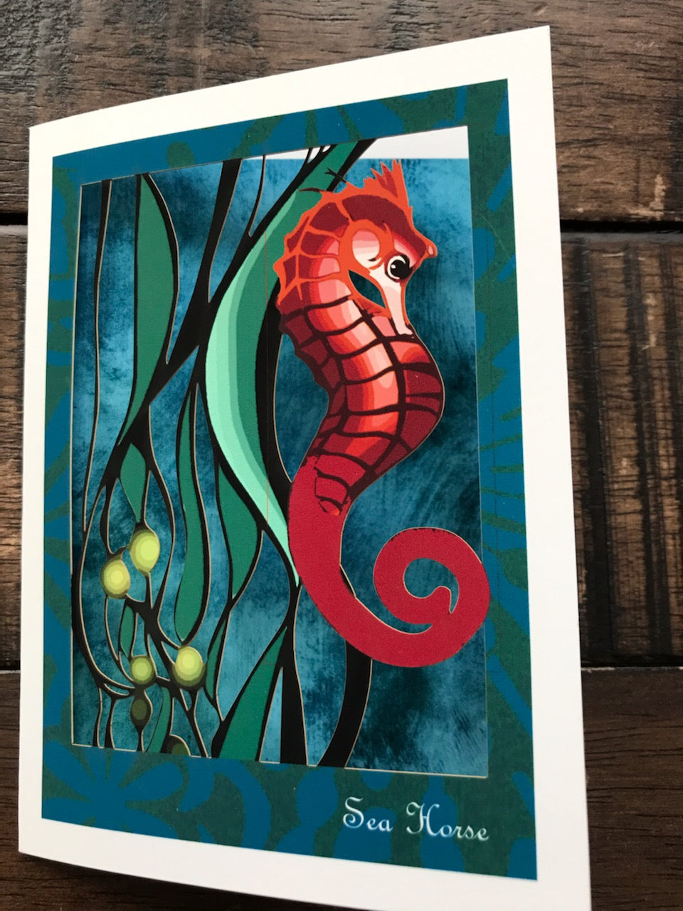 Seahorse papercut card (TRIfold)