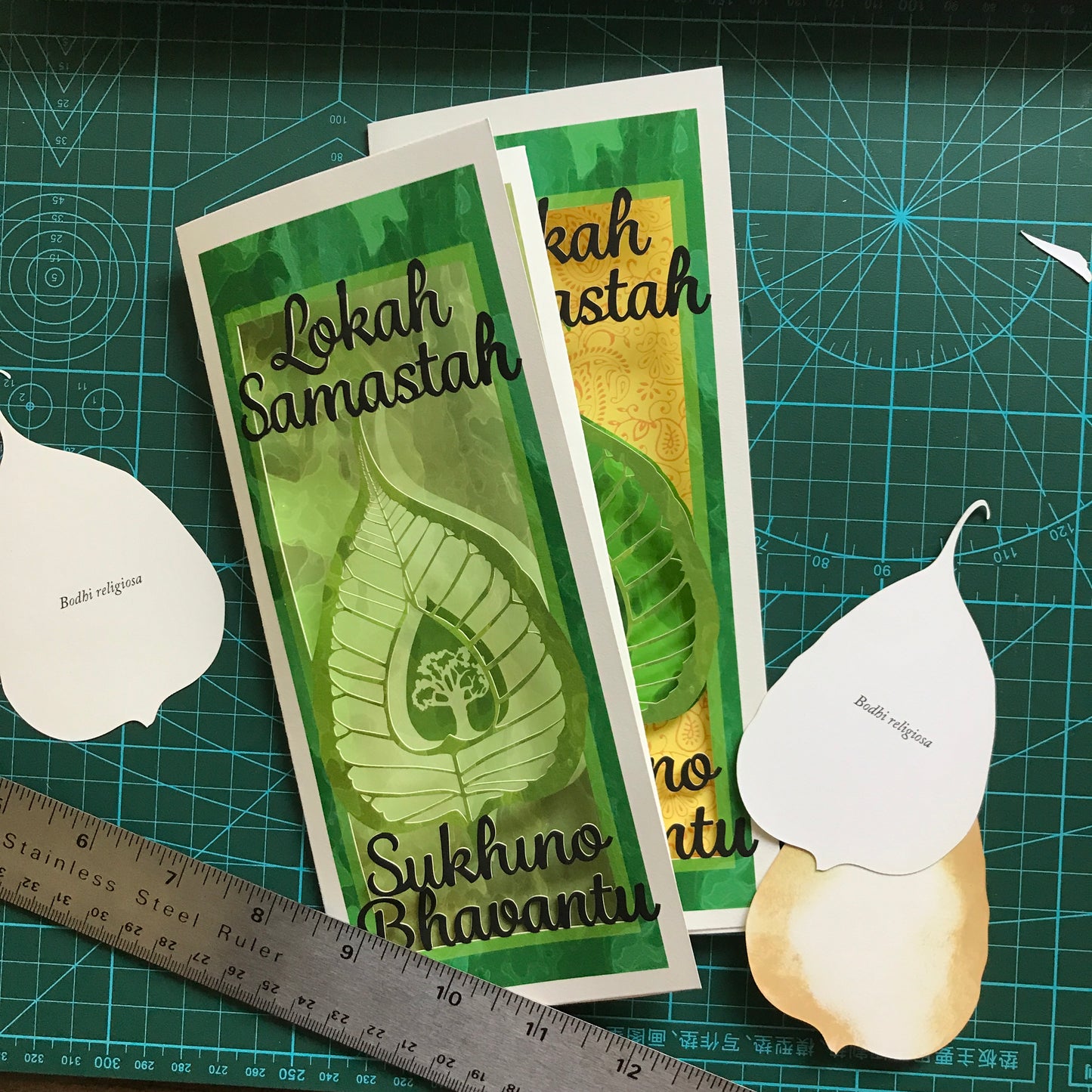 Lokah Samastah Prayer Papercut Card (TRIfold)