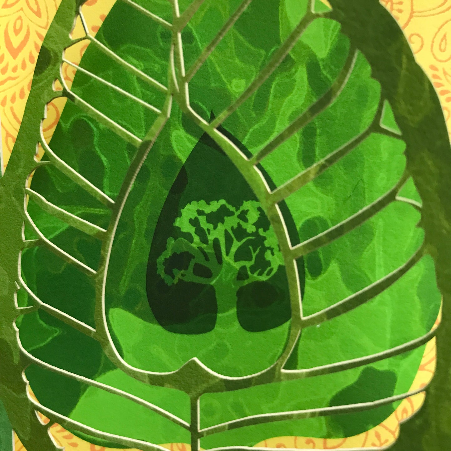 Lokah Samastah Prayer Papercut Card (TRIfold)