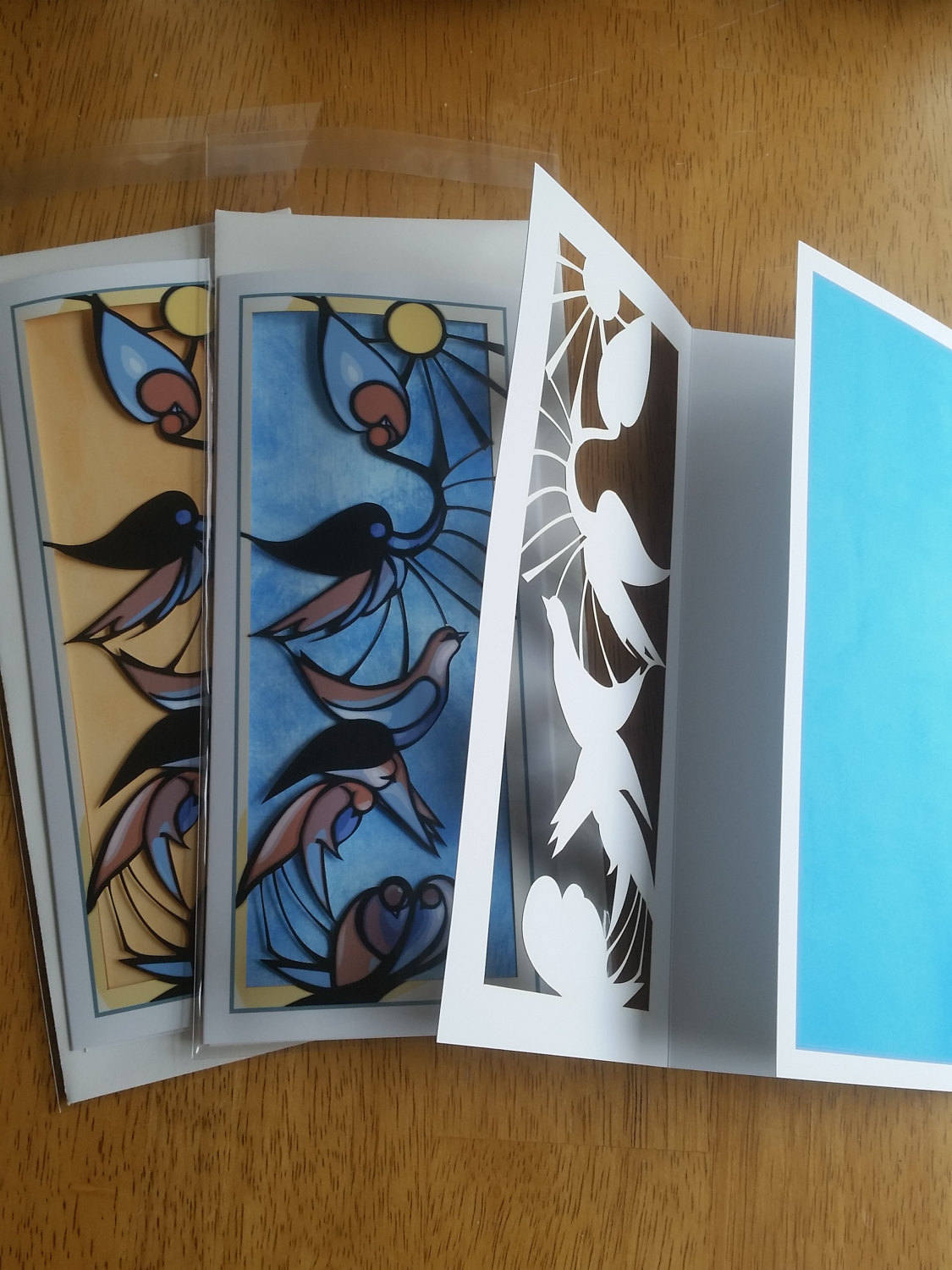 Birds Ascent Papercut Card (TRIfold)