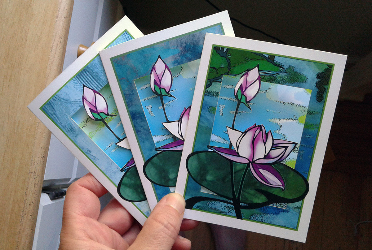 Lotus Papercut Card (TRIfold)