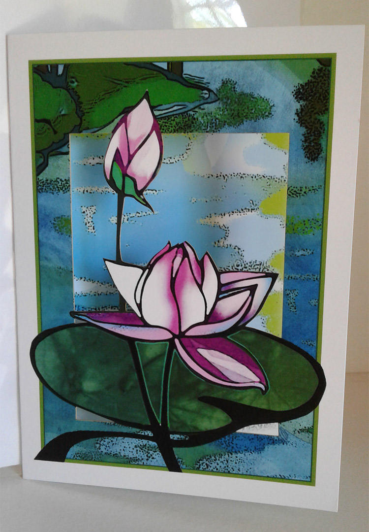 Lotus Papercut Card (TRIfold)