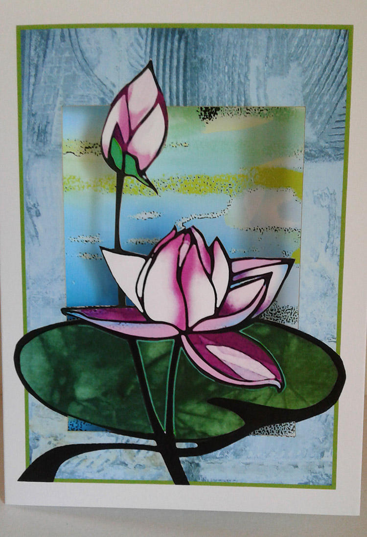 Lotus Papercut Card (TRIfold)