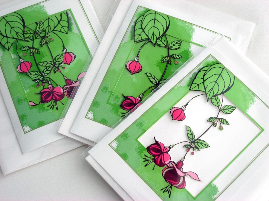 Fuchsia Papercut Card (TRIfold)