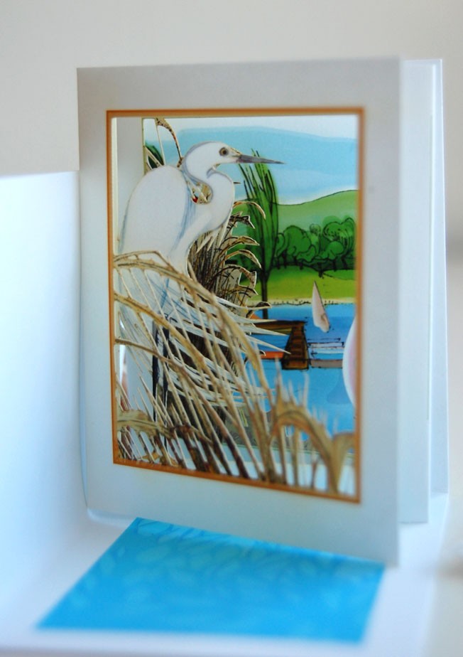 Egret Wading (POPupfoldOUT)