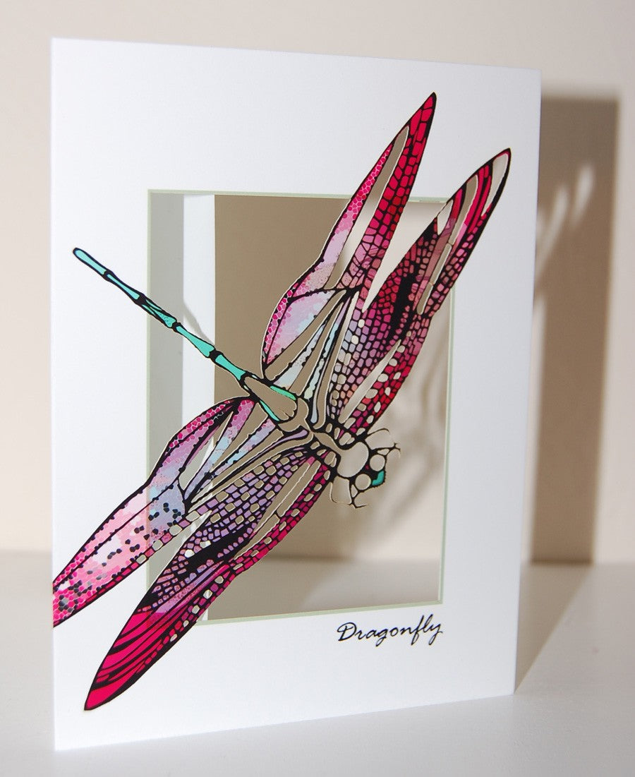 Dragonfly Papercut Card (TRIfold)