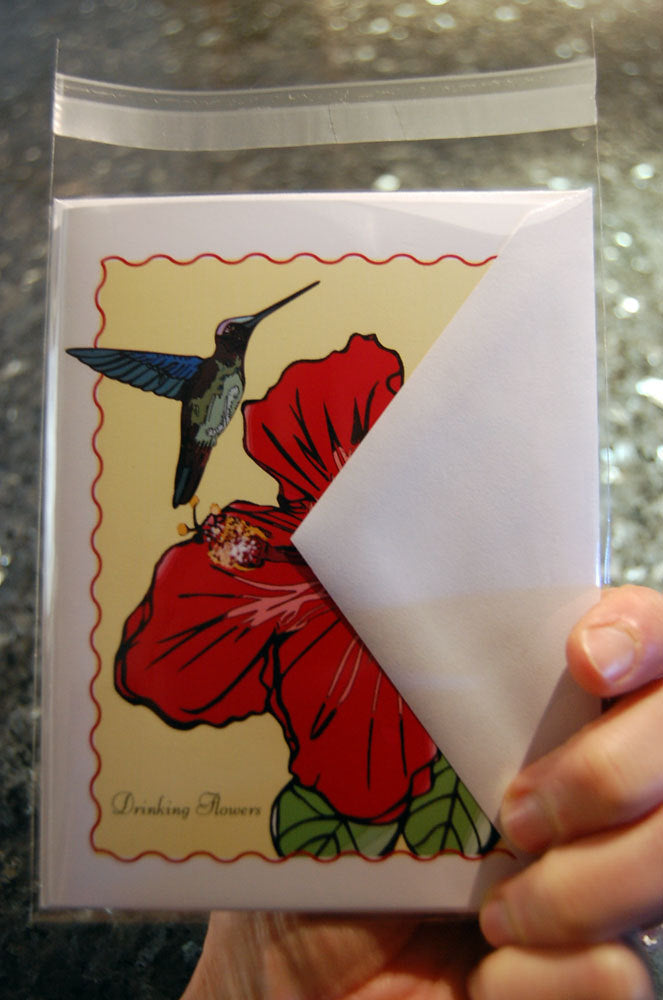 Hummingbirds in Hibiscus (POPupfoldOUT)