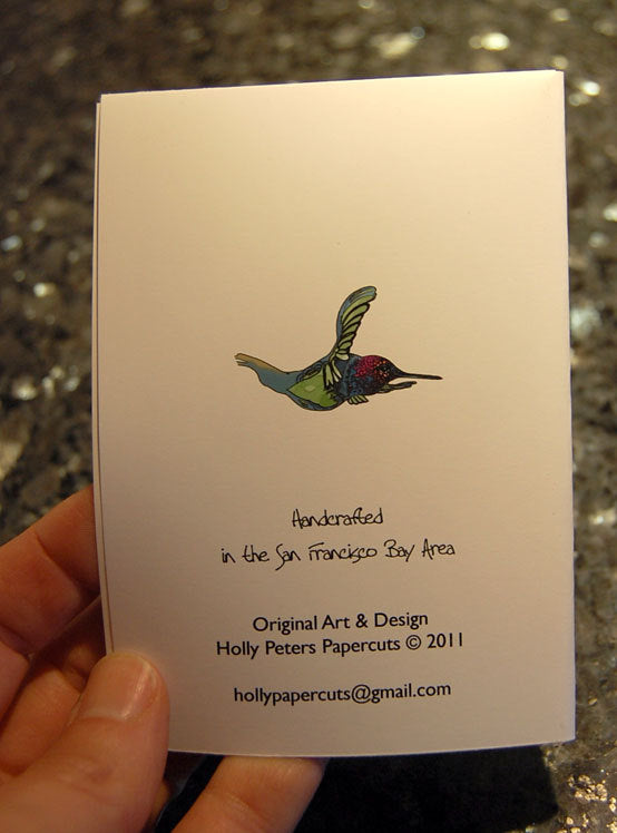 Hummingbirds in Hibiscus (POPupfoldOUT)