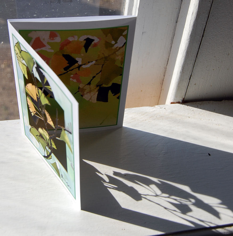 Golden Ginkgo Papercut Card (TRIfold)