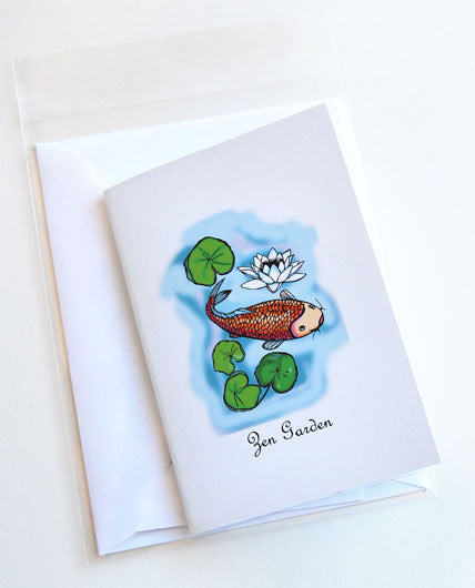 Koi pond in zen garden (POPupfoldOUT)