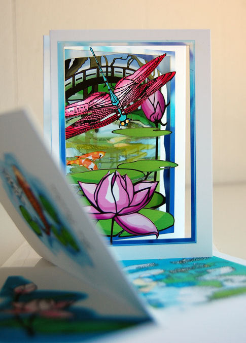 Koi pond in zen garden (POPupfoldOUT)