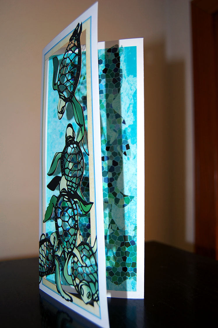 Turtle Tableau Papercut Card (TRIfold)