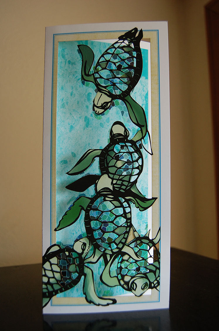 Turtle Tableau Papercut Card (TRIfold)